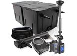 Set Completo Sunsun: Filtro Per Laghetti CBF-350B Fino A 60000 L, Pompa Per Laghetti NEO10000 10000L/H 80W, Chiarificatore Per Laghetti CUV-336 36W, Tubo Per Laghetti 25M 25 Mm, Fontana CTP-5003 5000L/H 30W
