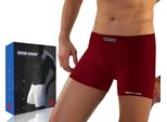 Sesto Senso Boxer Uomo Solar Biancheria Intima Senza Cuciture Flessibile Da Uomo Elasticizzata - Borgogna - L/Xl