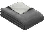 Ibena Uni Doublefacedecke Dublin 2340 Antracite/Argento 150X200Cm