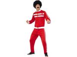 Costume Anni '80 Da Uomo Tuta Da Carnevale Rosso E Bianco - Xl