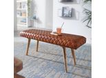 Finebuy Panca In Vera Pelle / Legno Massiccio 115X53X38 Cm Panca Imbottita A 2 Posti Corridoio Sala Da Pranzo Marrone Piccolo Letto Panca Pelle Corridoio Mobili Corridoio Panca Corridoio