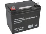 Batteria Al Piombo Multipower MP34-12C Pb 12V / 34Ah A Prova Di Ciclo
