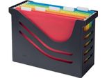 Jalema 2658026998 Scatola Per Cartelle Sospese Re-Solution - Nera, Contenente 5 Cartelle Sospese A4 Colorate