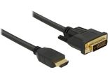 Delock 85651 Delock Kabel Hdmi > Dvi 24+1 Bidirektional 0.50M Schwarz