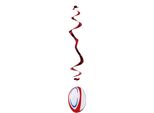 Spirali Appese Palla Da Rugby Decorazione Per Feste 6 Pezzi Colorati 80Cm - Taglia Unica