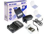 Caricatore Rapido Con Display Lcd + 8X Eneloop Aa Mignon + 2X Box Batterie
