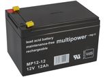 Batteria Al Piombo Multipower MP12-12 Pb 12V 12Ah Vds G114091, Faston 4.8
