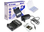 Caricabatterie Rapido Con Display Lcd + 4X Eneloop Aa Mignon + Scatola Delle Batterie