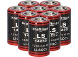 8X Kraftmax Batteria Al Litio 3,6V LS14250 1/2 Aa - Cella ER14250 Li-Socl2