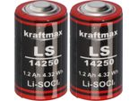 2X Batteria Kraftmax Al Litio 3,6V LS14250 1/2 Aa - Cella ER14250 Li-Socl2