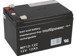 Batteria Al Piombo Multipower MP12-12C Pb 12V/12Ah Cycle-Proof Faston 6,3Mm