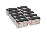 10X Batteria Al Piombo Yuasa NP7-12 Pb 12V 7Ah Vds, Faston 4,8Mm