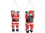 Babbo Natale Su Scala 125 Cm Decorazione Natalizia Figura Di Babbo Natale