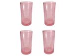 Pasabahce 520015 Bicchiere Da Bibita Lungo Con Design Retrò E Aspetto In Cristallo, Per Cocktail, Succhi Di Frutta, Acqua, Bevande, Highball Pesante, 445 Ml, 4 Pezzi Rosa