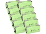 10X Xcell Mono Batteria Flattop Ni-Mh 1,2V 9000Mah D Con Etichetta U-Solder