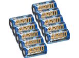 10X Xcell Racing Sub-C Ni-Mh 4500Mah 1,2V Sub C X4500SCR Batteria Ricaricabile Per Il Modellismo