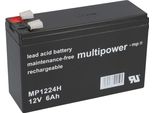 Batteria Al Piombo Multipower MP1224H 12V 6Ah Ad Alta Corrente Faston 6,3Mm