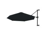 Vidaxl Ombrellone Da Parete Con Palo In Metallo 300 Cm Nero