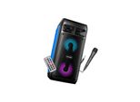 Karaoke Microfono Bluetooth Altoparlante Portatile 2X 4" Senza Fili All'aperto Comoda Cassa Altoparlante Telecomando Musica MP3 Nero"