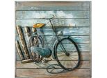 Gilde Gilde Gallery, Bild, Quadratisch, "Enjoy Theride"", Fahrradmotiv, Holz, Metall, Blau, Braun, Ve 1, L. 6,5 Cm, B. 80 Cm, H. 80 Cm 38913"