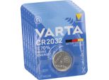 6X Varta Cella A Bottone Al Litio 3V Cr 2032 Dl 2032 Ecr 2032 L14 Ea - 2032C Litio 5004LC