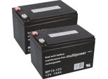2 Batterie Al Piombo 12 V 15 Ah Compatibili Con Batterie Gel Per 24 V 12 Ah 13 Ah 14 Ah