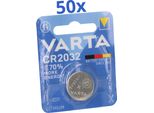 Varta Cr 2032 Pile A Bottone Al Litio 3V 50 Pezzi 1 Blister