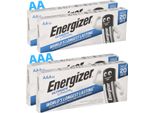 40X Batterie Al Litio Energizer Set 20X Aa Mignon + 20X Aaa Micro