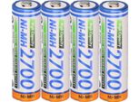 4X Batteria Ricaricabile Panasonic Aa Mignon BK-3HGAE/BF1 Ni-Mh 1,2V 2700Mah
