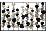 Gilde Wandrelief, Rechteckig, "Ranken"", Blattmotiv, Metall, Champagnerfarben, Goldfarben, Schwarz, Silberfarben, Ve 1, L. 4 Cm, B. 102 Cm, H. 66 Cm 84089"
