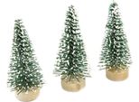 Abeti Artificiali Decorazione Natalizia 3 Pezzi Verde-Bianco 5 Cm - Taglia Unica