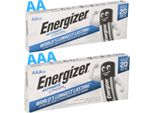 20X Set Di Batterie Al Litio Energizer 10X Aa Mignon + 10X Aaa Micro