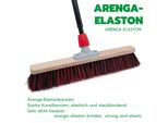 Novaliv Set Scopa Stradale 50 Cm I Scopa A Mano E Pala Manico Telescopico I Arenga-Elaston Nero-Rosso I Con Manico Allungabile I Scopa Industriale Scopa Per Spazzare Scopa Da Giardino Scopa Da Cantiere