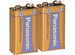 2X Panasonic 9V Block Alkaline Power 9V Batterie Blister