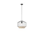 Brilliant Templo Pendelleuchte 37Cm Schwarz/Natur Innenleuchten,Pendelleuchten 1X A60, E27, 40W, Geeignet FüR Normallampen (Nicht Enthalten) In Der HöHe Einstellbar / Kabel KüRzbar