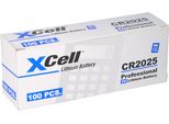 100X CR2025 Batteria A Bottone Al Litio 3V / 170Mah (20X Confezione Da 5)