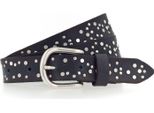 Vanzetti Pelle Cintura 25Mm Rivet Belt W85 Navy Blu Scuro