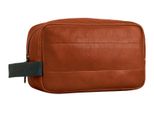 Leonhard Heyden Pelle Borsa Da Toilette Hamburg Washbag Cognac Marrone