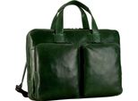 Leonhard Heyden Pelle Borsa Da Ufficio Laptop Bag Con Scomparto Per Laptop Porto Zip Briefcase 1 Compartment Bottle Green Verde Scuro