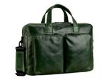 Leonhard Heyden Pelle Borsa Da Ufficio Laptop Bag Con Scomparto Per Laptop Porto Zip Briefcase 2 Compartment Bottle Green Verde Scuro