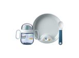 Mepal Baby Set Di Stoviglie Da 3 Pezzi Mio Include Bicchiere A Prova Di Perdite, Piatto E Cucchiaio Per L'apprendimento Lavabile In Lavastoviglie E Senza Bpa Set Di 3 Sailors Bay