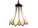 Clayre & Eef Lampada A Sospensione Tiffany Ø 15X115 Cm Vetro Rosa Beige