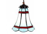 Clayre & Eef Lampada A Sospensione Tiffany Ø 15X115 Cm Vetro Blu Rosso