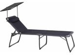 Lettino Da Campeggio Da Giardino Siena Premium Blu Scuro Alluminio/ Rete 2D