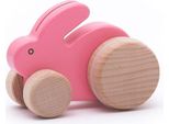Bajo Piccolo Coniglio Rosa In Legno Da Tenere In Mano