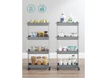 Carrello Songmics, Carrello Da Cucina A 4 Livelli, Scaffale Da Cucina, Tortora