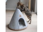 Gatto Tipi | Nascondiglio In Feltro, Grotta Con Cuscino | Gatto Canadese | Grigio Chiaro