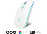 Subblim SUBMO-LDFLAT2 Mouse Ambidestro Rf Wireless Bluetooth Usb Type-A Ottico 1600 Dpi Bianco