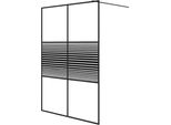 Schermo Doccia Per Cabina Doccia Nero 140X195 Cm Esg Vetro Chiaro