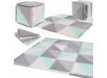 Puzzle Matadi Foam Triangoli Grigio-Verdi Con Bordi